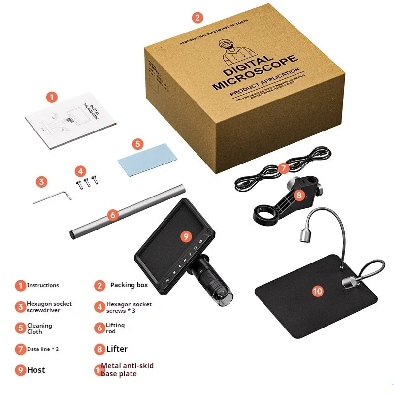 12MP Touchscreen Digital Microscope – 7" & 10.1" HD Screen Digital Microscope Axl
