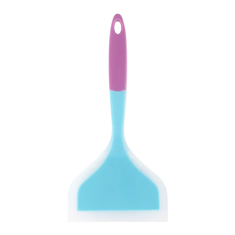 Wide Silicone Spatula for Non-Stick Pans & Omelettes Silicone Spatula Axl Head blue handle pin