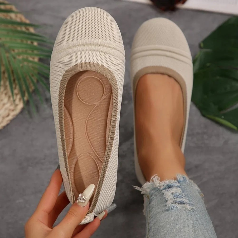 Women's Knitted Ballet Flat Loafers – Breathable Slip-On Shoes Ballet Flat Loafers Axl