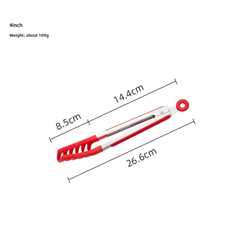 Silicone & Stainless Steel Food Tongs – BBQ, Grill & Kitchen Kitchen Tongs Axl 9 inch spaghetti san