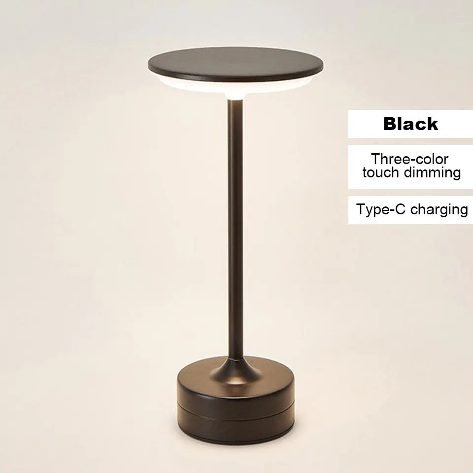LED Crystal Touch Table Lamp – USB Rechargeable Wireless Light LED Table Lamp Axl Black