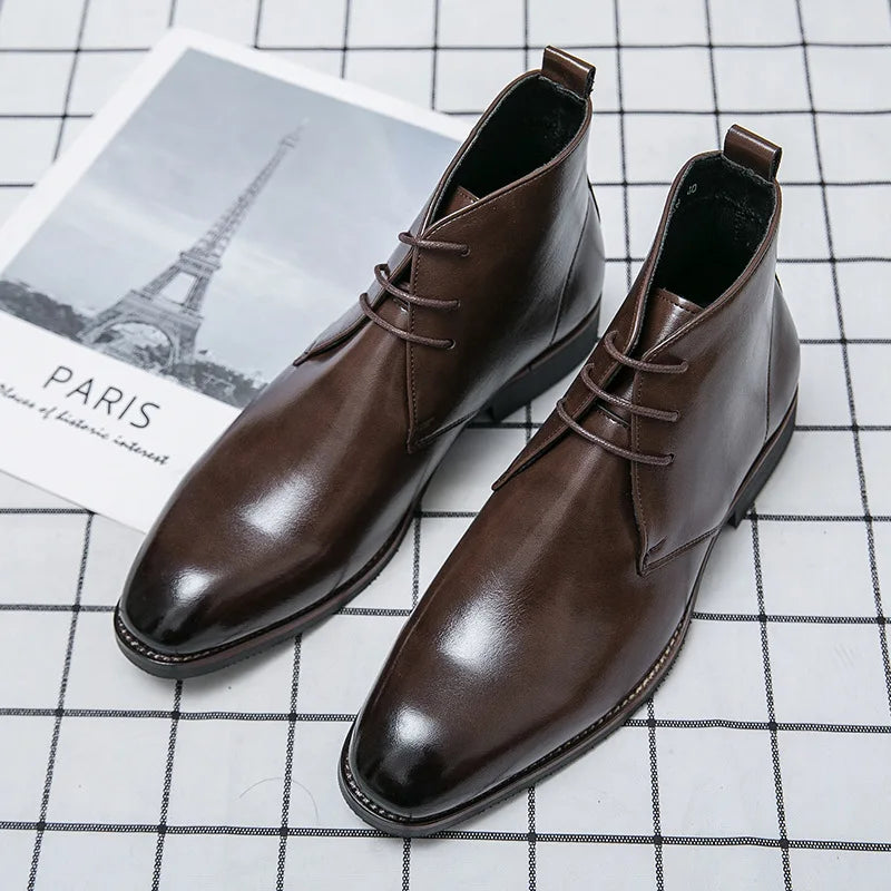 YBQJOO Men's Retro Desert Ankle Boots – Vintage Lace-Up Men's Ankle Boots Axl