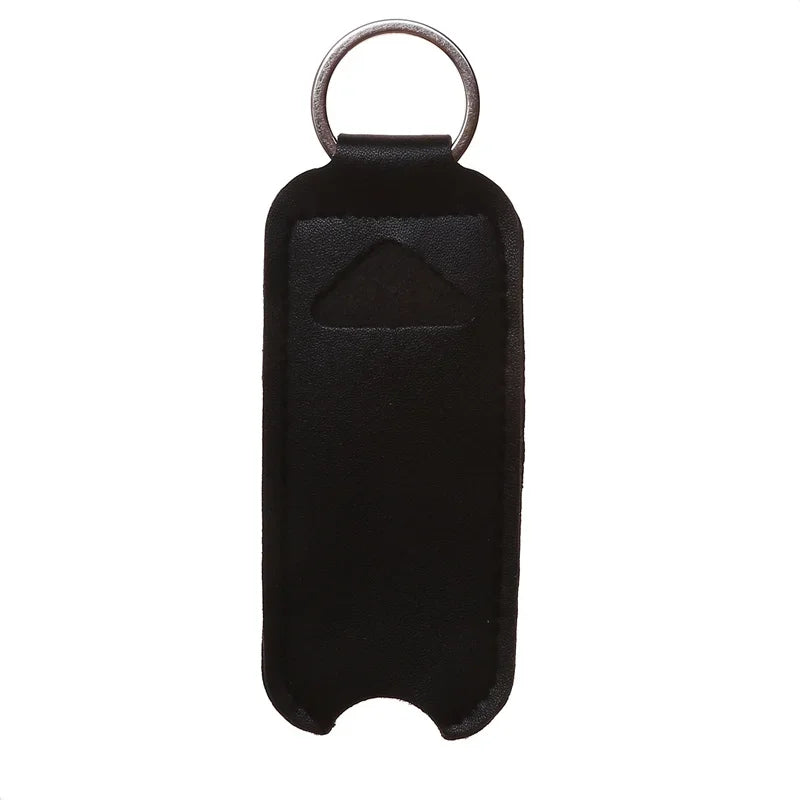 PU Leather Lipstick Holder Keychain – Portable Cosmetic Case Lipstick Organizer Case Axl black
