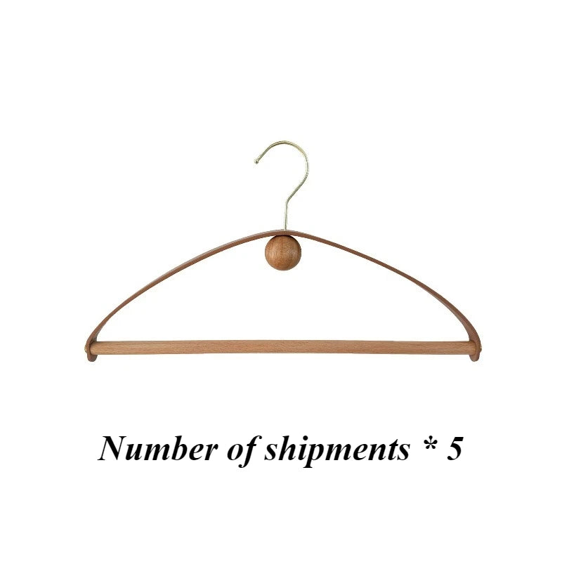 Nordic Beech Wood Hangers – Non-Slip Clothing Rack (5 Pack) Wooden Clothes Hangers Axl Hanger x5
