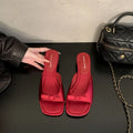 Women's Slip-On Open Toe Slides – Soft Sole Beach Slippers Women's Slide Slippers Axl Red 39