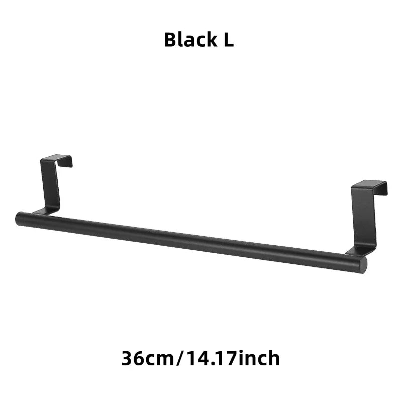 Over Door Towel Rack – Stainless Steel Hanging Bar Holder Over Door Towel Rack Axl K1-Black L XL