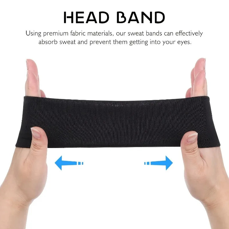 7-Pack Unisex Sports Headbands – Non-Slip Elastic Sweatbands Sports Headbands Axl