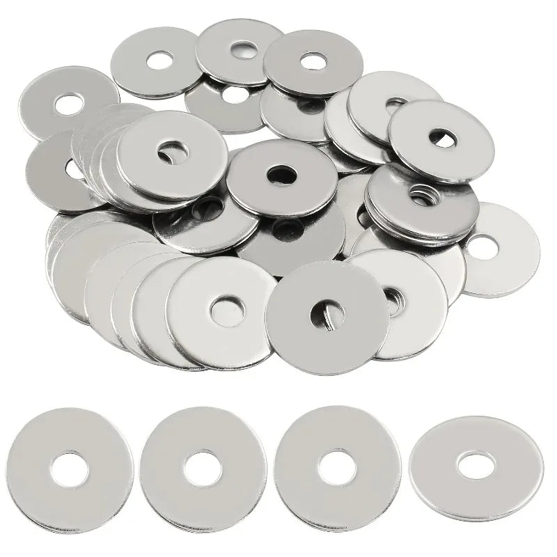 50 Pcs M6 Flat Washers – Galvanized Steel Spacers 6x20x1.5mm Flat Washers Axl