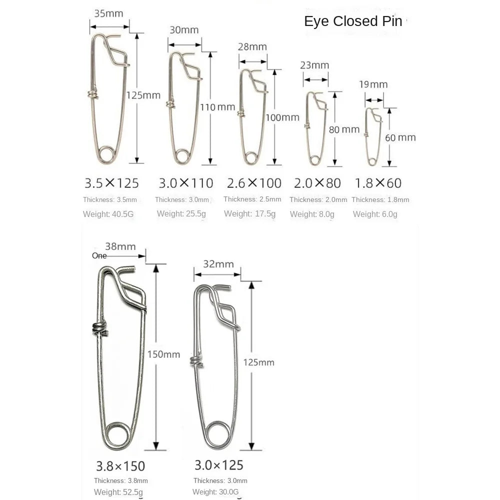 10 Pcs Stainless Steel Longline Fishing Clips & Snap Swivels Fishing Snap Clips Axl