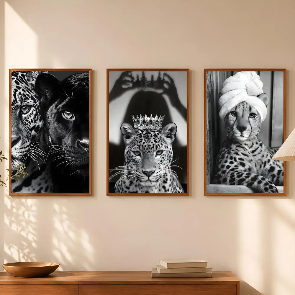 Black & White Leopard Self-Stick Wall Art Poster | Waterproof Wall Art Poster Axl