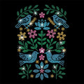 Glass Rhinestone Iron-On Bird Appliqué Patch – 297×210mm Iron-On Rhinestone Patch Axl AECH04-17676