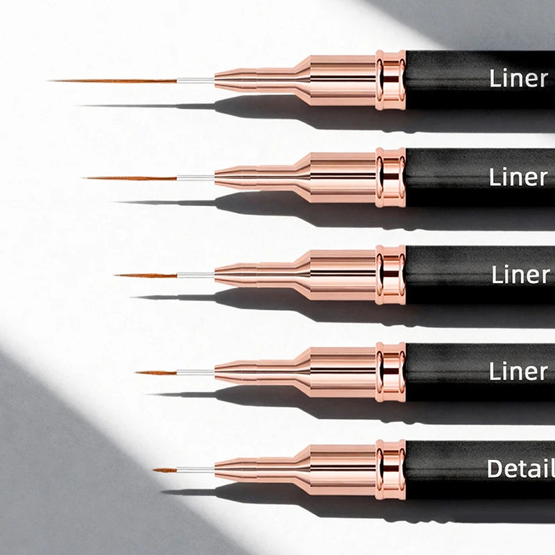 5-Piece Nail Art Liner Brush Set – Fine Detail Manicure Pens Nail Art Brushes Axl