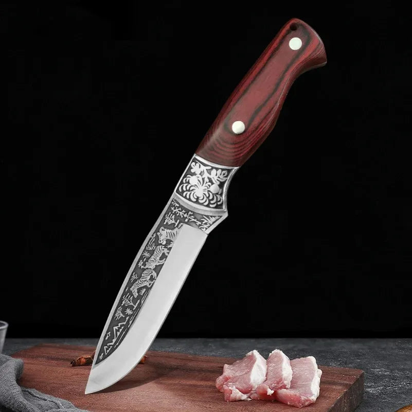 InLeung Handmade Boning Cleaver Knife – Wood Handle Chef Blade Cleaver Boning Knife Axl