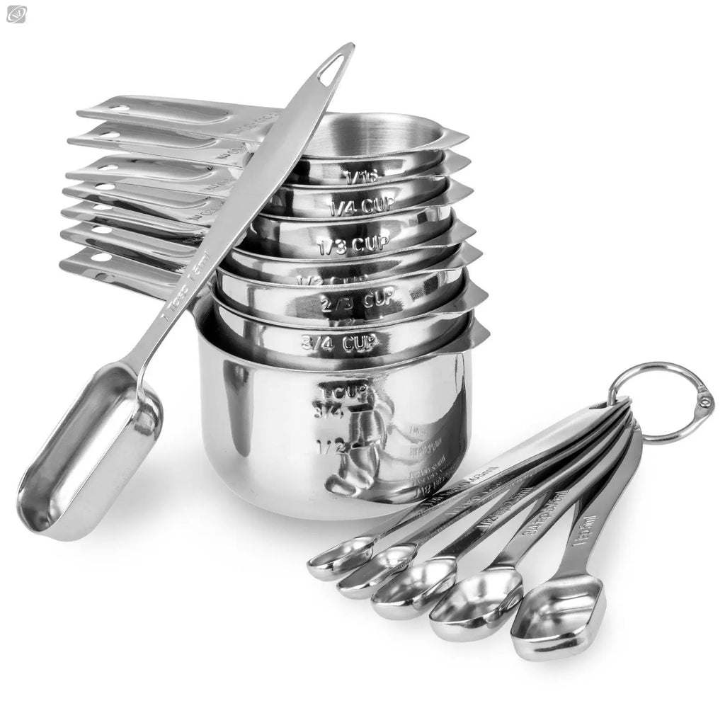 13-Pc Stainless Steel Measuring Cups & Spoons Set | Rose Gold Measuring Cups & Spoons Axl