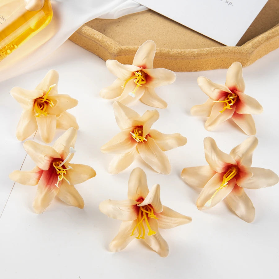 Silk Lily Artificial Flowers 10/20 Pcs – Wedding & Home Decor Artificial Silk Flowers Axl Champagne 10 pcs