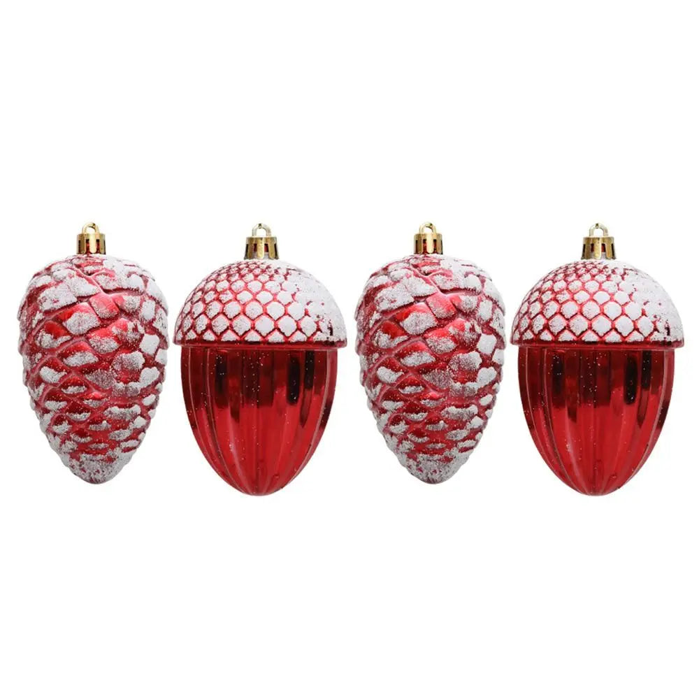 Red Electroplated Christmas Ornaments – Pinecone, Acorn & Owl Christmas Tree Ornament Axl pine
