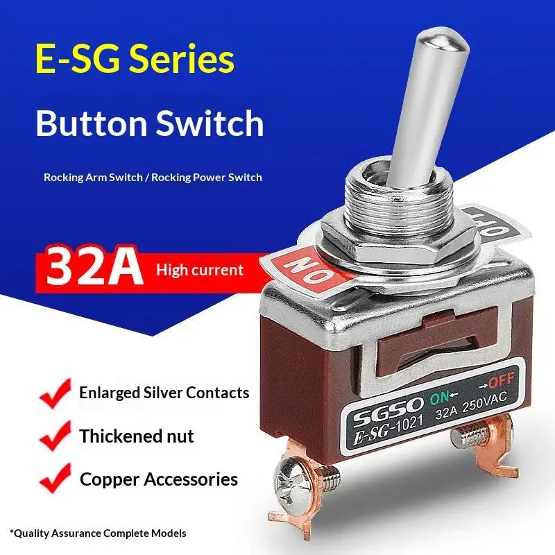 E-SG Self-Locking Rocker Toggle Switch 32A 250VAC 2/3/4/6 Pin Rocker Toggle Switch Axl