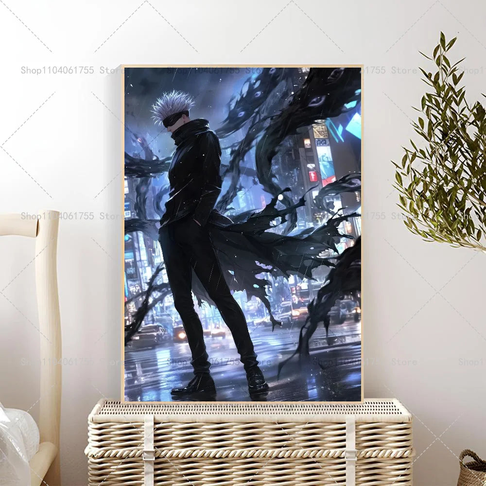 Gojo Satoru Anime Wall Poster – Self-Adhesive Waterproof Sticker Anime Wall Poster Axl z4 30x42cm No Frame