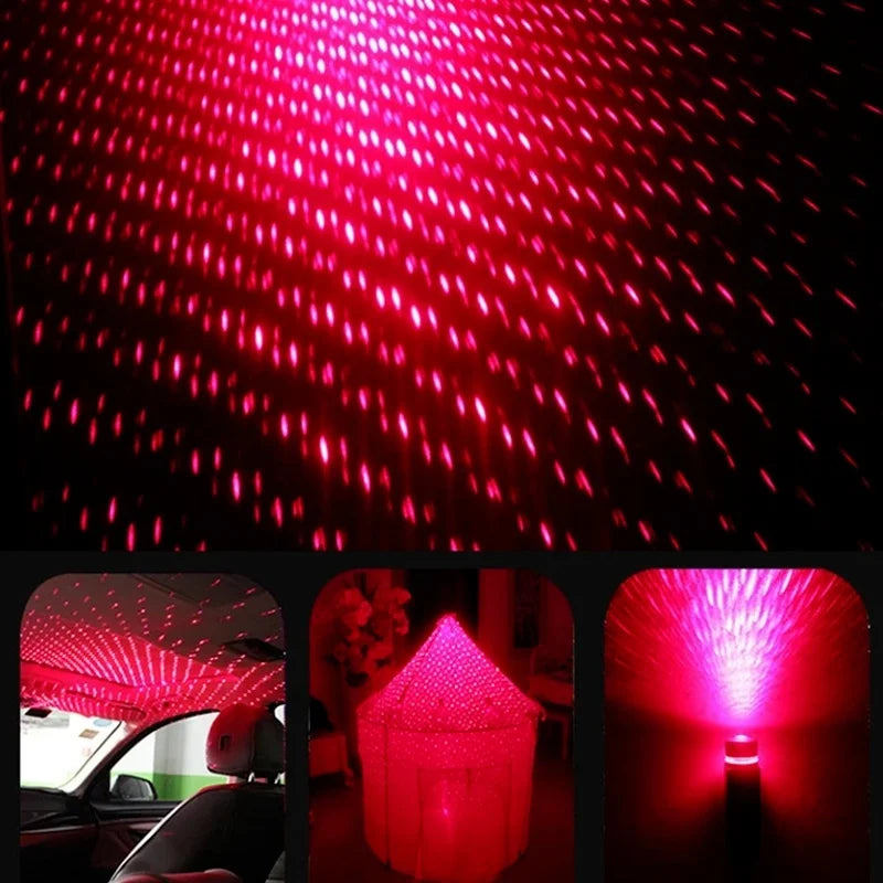USB Mini LED Star Projector – Car & Room Galaxy Night Light LED Star Projector Axl Red