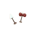 2Pcs Bow Heart Cartilage Stud Earrings – Titanium Steel Women Cartilage Stud Earrings Axl OneSize
