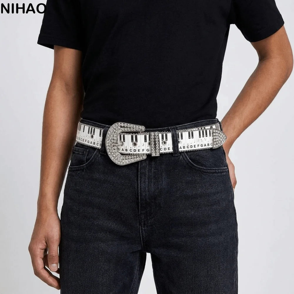 Piano Key Graffiti Waist Belt – Y2K Harajuku Korean Style Fashion Waist Belt Axl