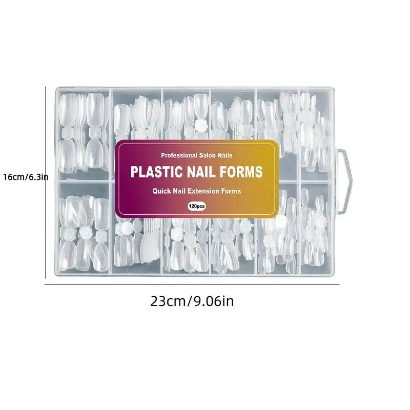 240 Pcs Dual Forms Nail Extension Mold Kit – Almond & Coffin Nail Extension Molds Axl