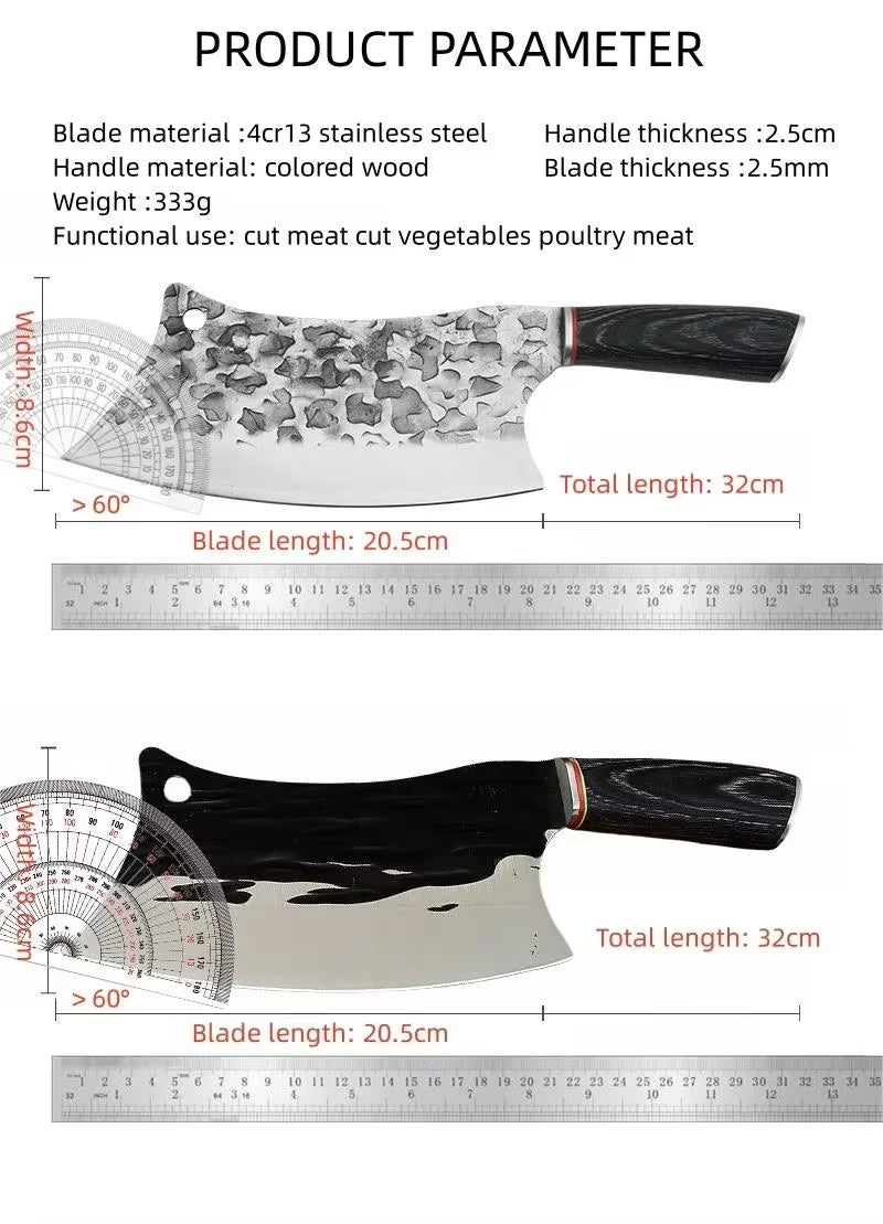 Meat Cleaver Knife – Stainless Steel Butcher Chef Knife Meat Cleaver Knife Axl