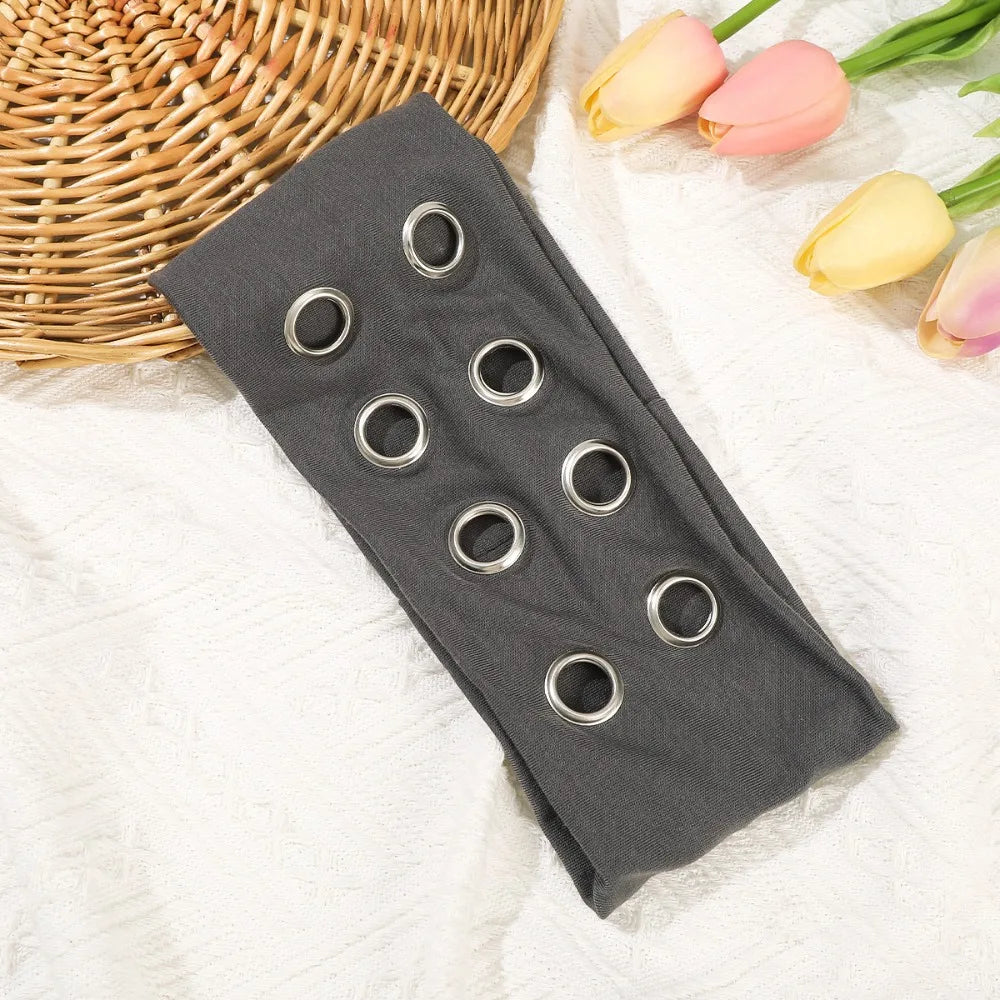 Punk Metal Hollow Headband – Leopard & Cashew Print Wrap Punk Hair Headband Axl Style 2