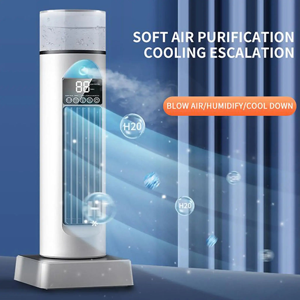 6-Speed Bladeless Tower Fan with Water Tank | 110° Oscillating Oscillating Tower Fan Axl