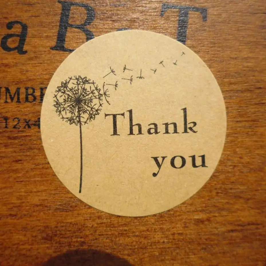 10 Sheets Dandelion Thank You Round Stickers – Gift & Baking Labels Decorative Labels Axl
