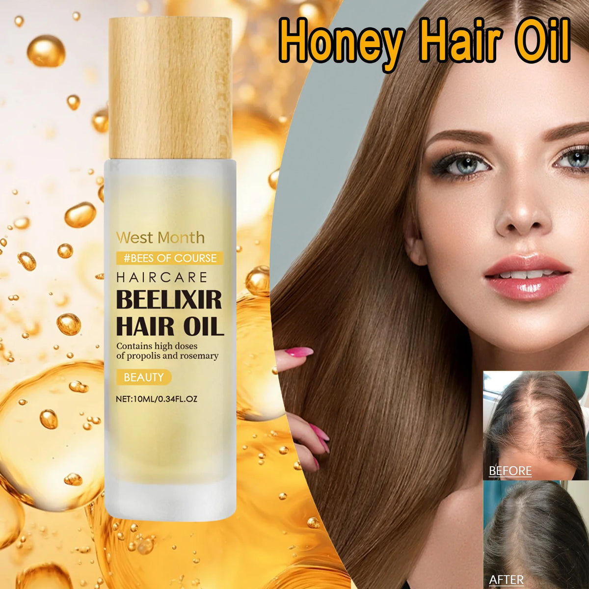 WEST MONTH Honey Hair Oil – Nourishing Scalp & Hair Treatment Hair Treatment Oil Axl