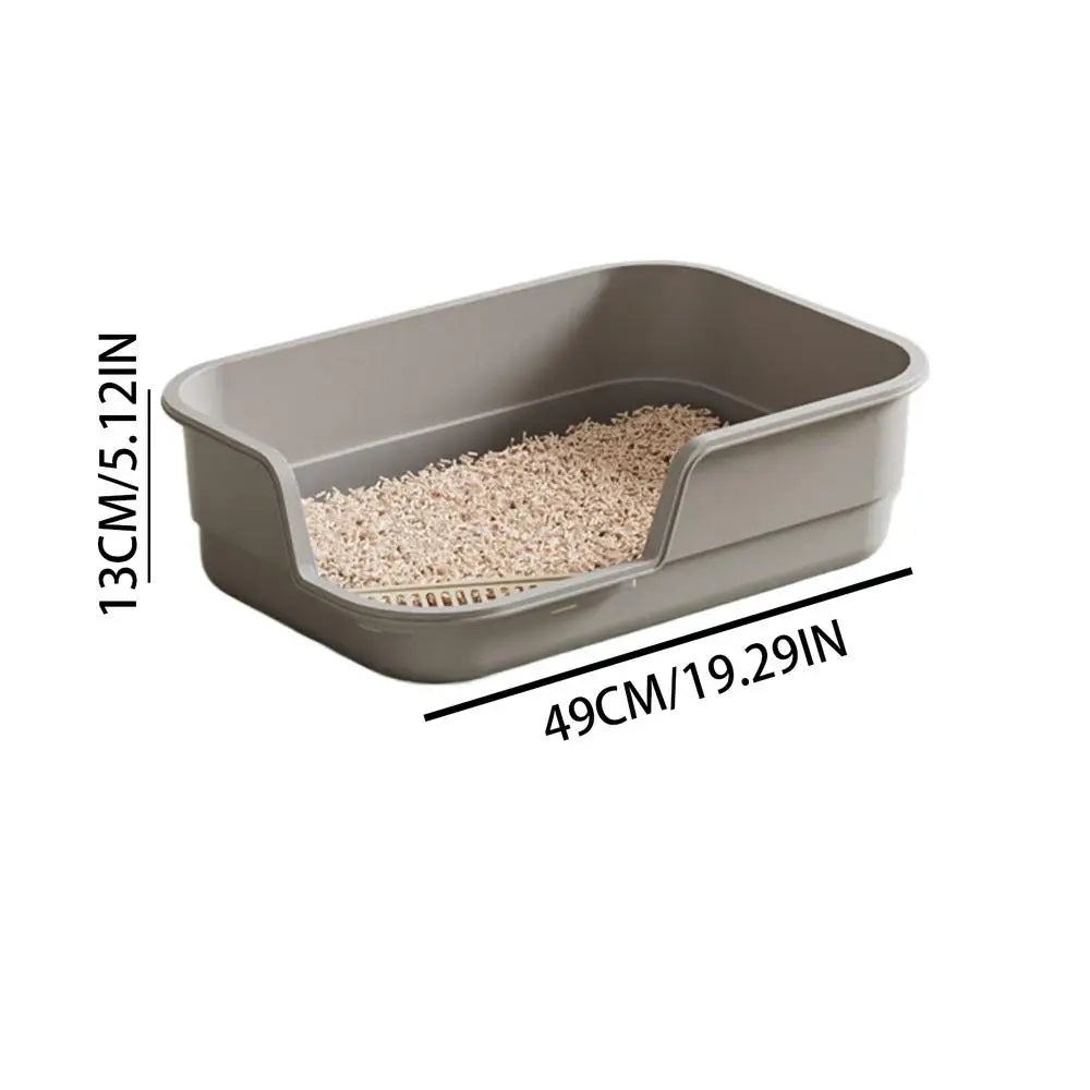 Large Semi-Enclosed Cat Litter Box with Scoop – Anti-Splash Cat Litter Box Axl Gray