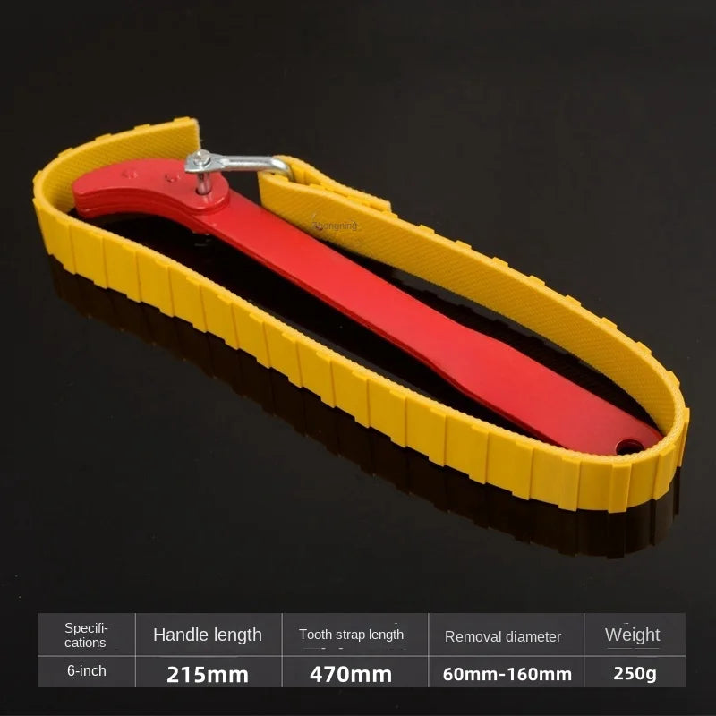 6" Adjustable Belt Wrench Oil Filter Strap Spanner Tool Belt Strap Wrench Axl red