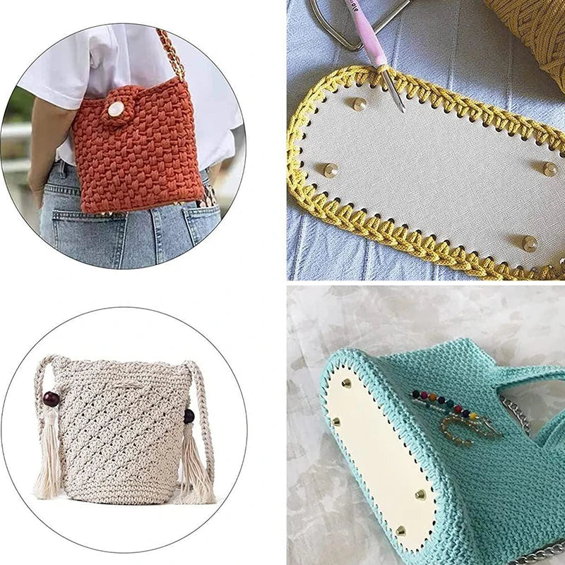 PU Leather Crochet Bag Base 22×10cm | DIY Knitted Bag Bottom Bag Base Insert Axl