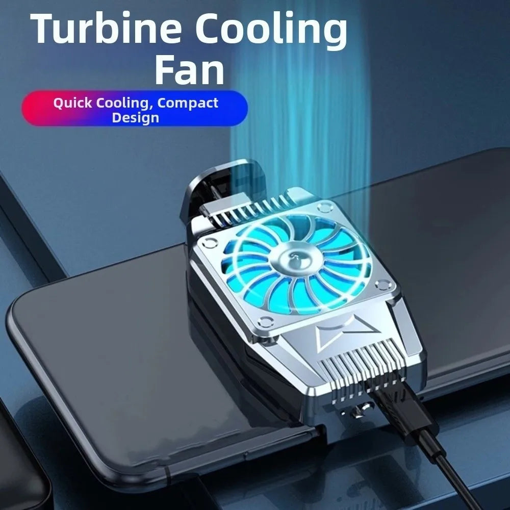 Portable Phone Cooler – 9-Fan Blue LED Radiator & Back Clip Phone Cooling Fan Axl