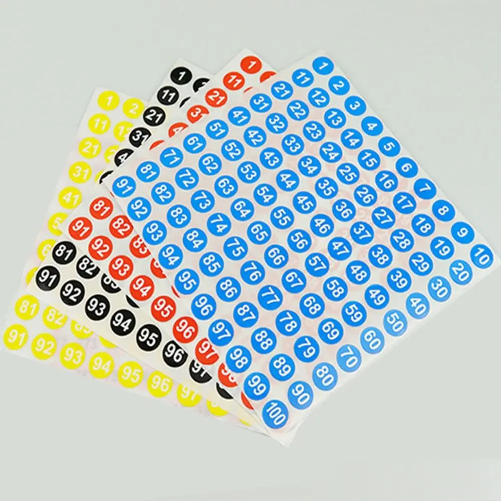 100 Sheets Self-Adhesive Number Stickers 1–100 | Sorting Labels Number Label Stickers Axl