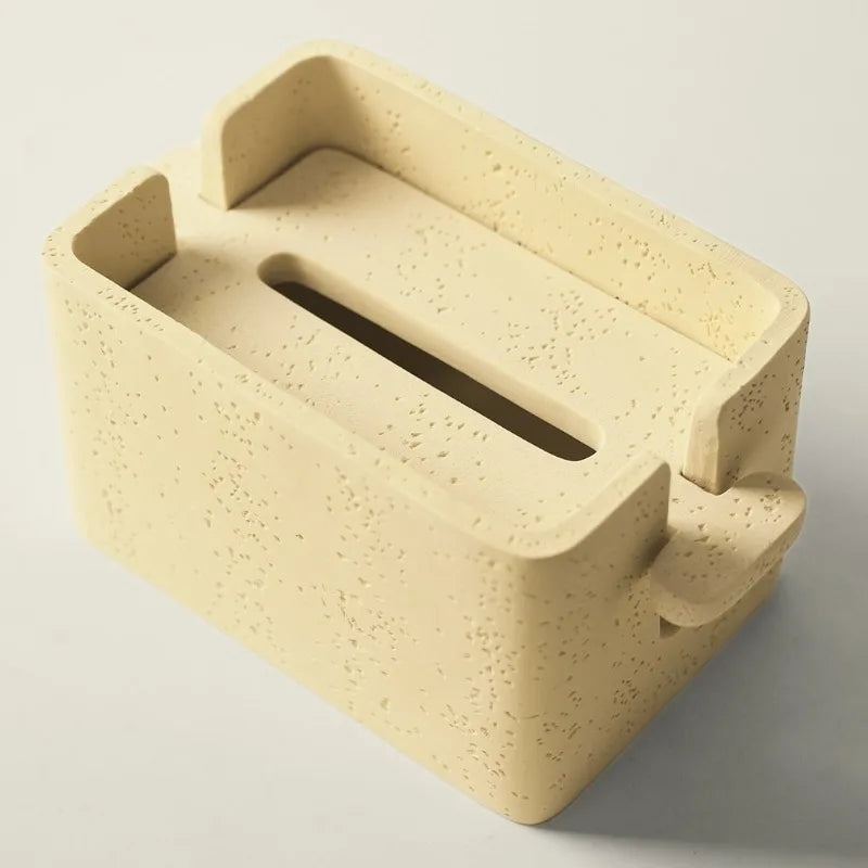 Luxury Stone Texture Tissue Box – Vintage Porcelain Napkin Case Decorative Tissue Box Axl Yellow