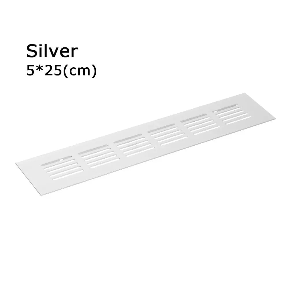 Aluminum Alloy Cabinet Air Vent Grille Cover | Wardrobe Closet Cabinet Vent Grille Axl silver-5x25cm-