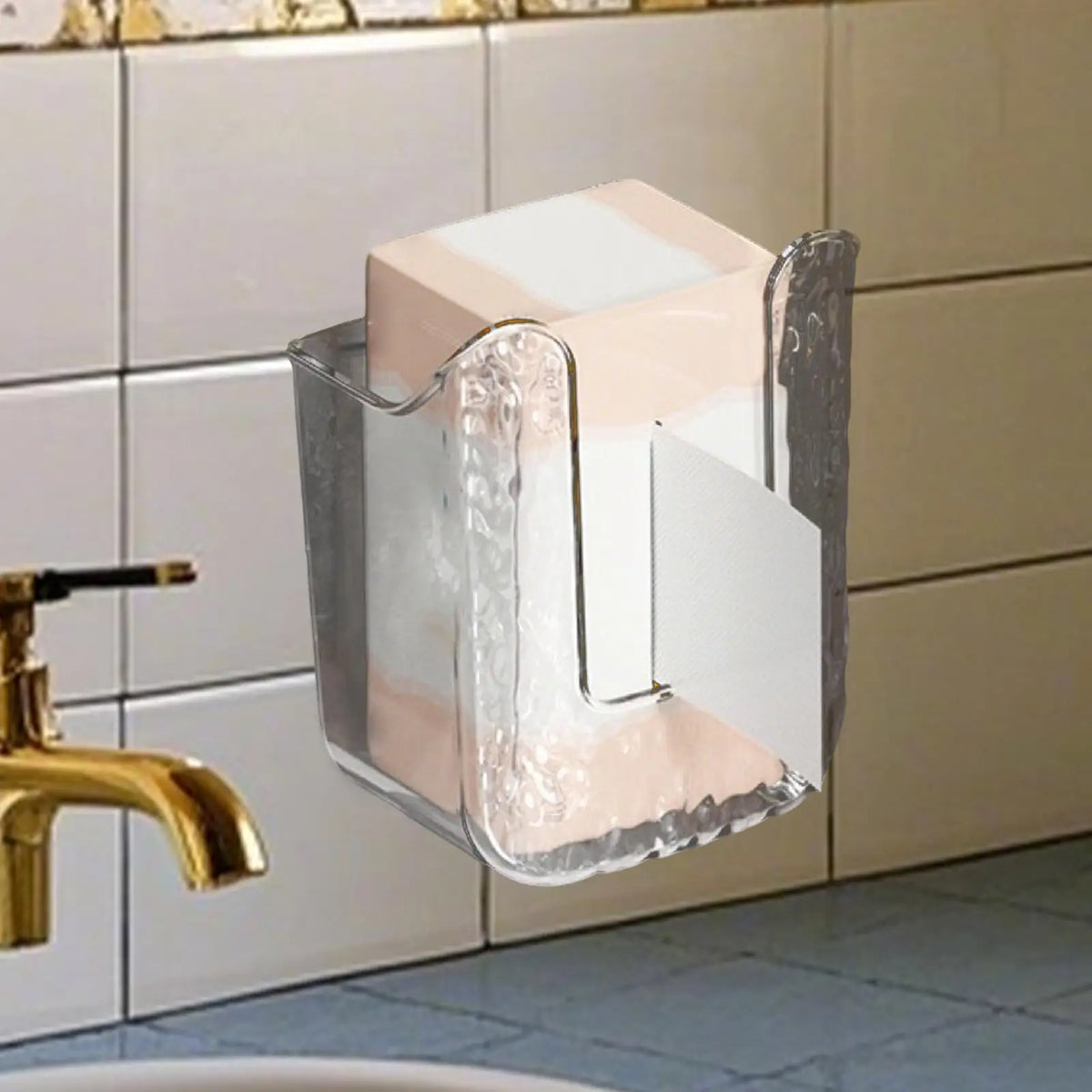 Wall-Mount Adhesive Wipes Dispenser – No-Drill Bathroom Holder Bathroom Wipes Dispenser Axl