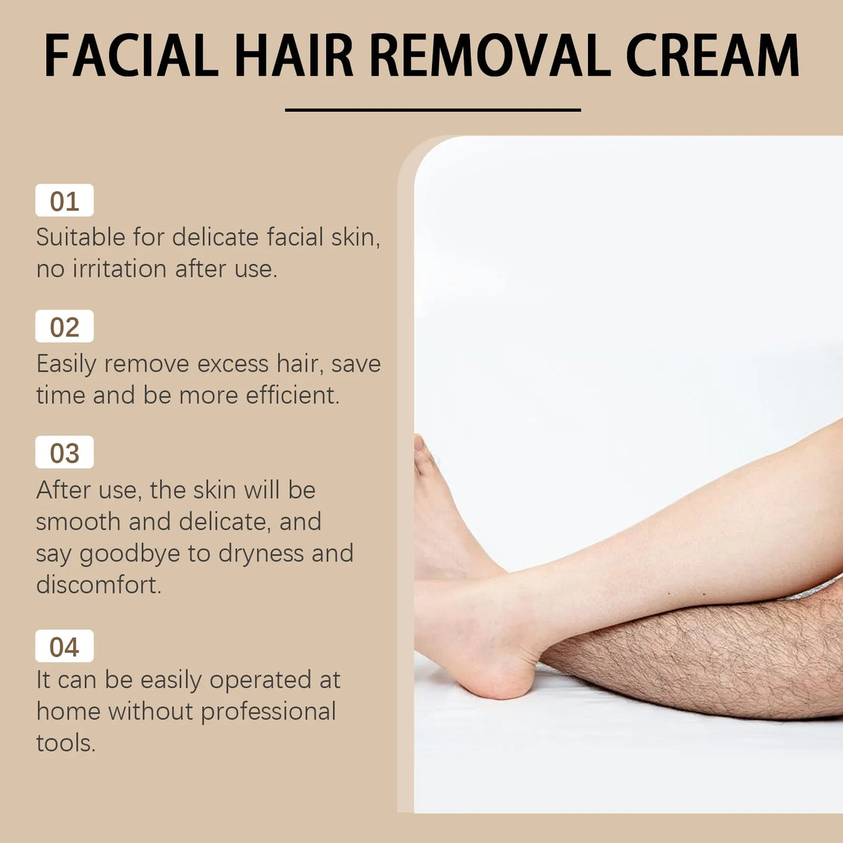 Coconut Hair Removal Cream – Lip & Chin, 100g Gentle Formula Hair Removal Cream Axl