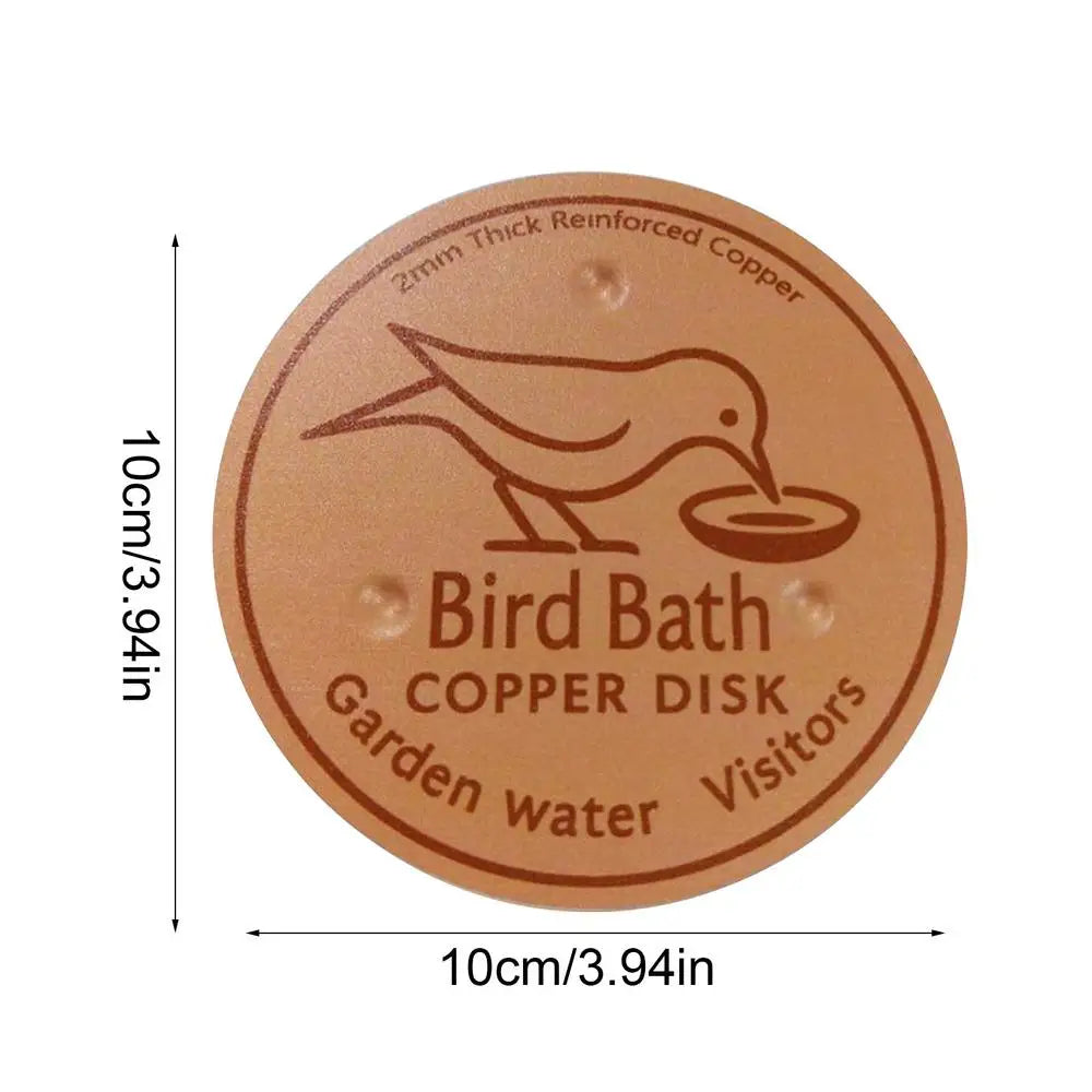 Copper Bird Bath Purification Disk – Natural Water Clarifier Bird Bath Accessory Axl As show