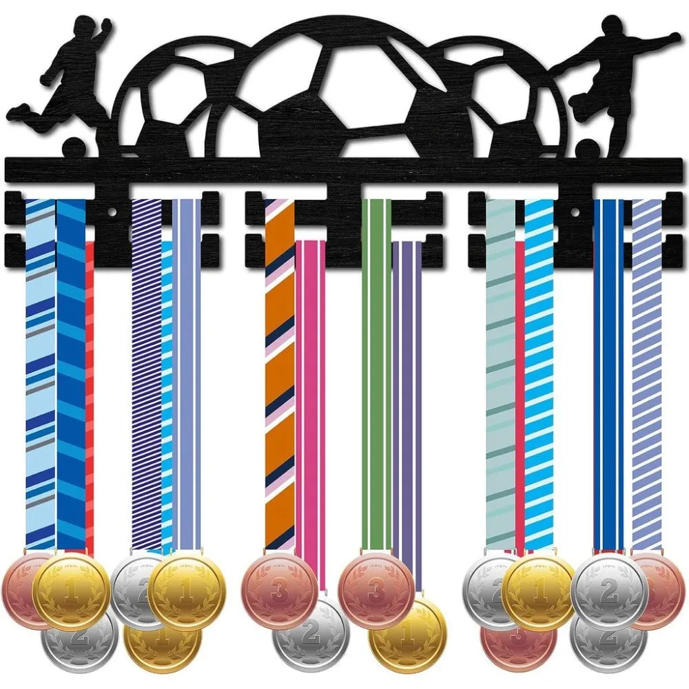 Football Soccer Medal Hanger – Wooden Wall Display Rack Medal Display Rack Axl AECH04-18981