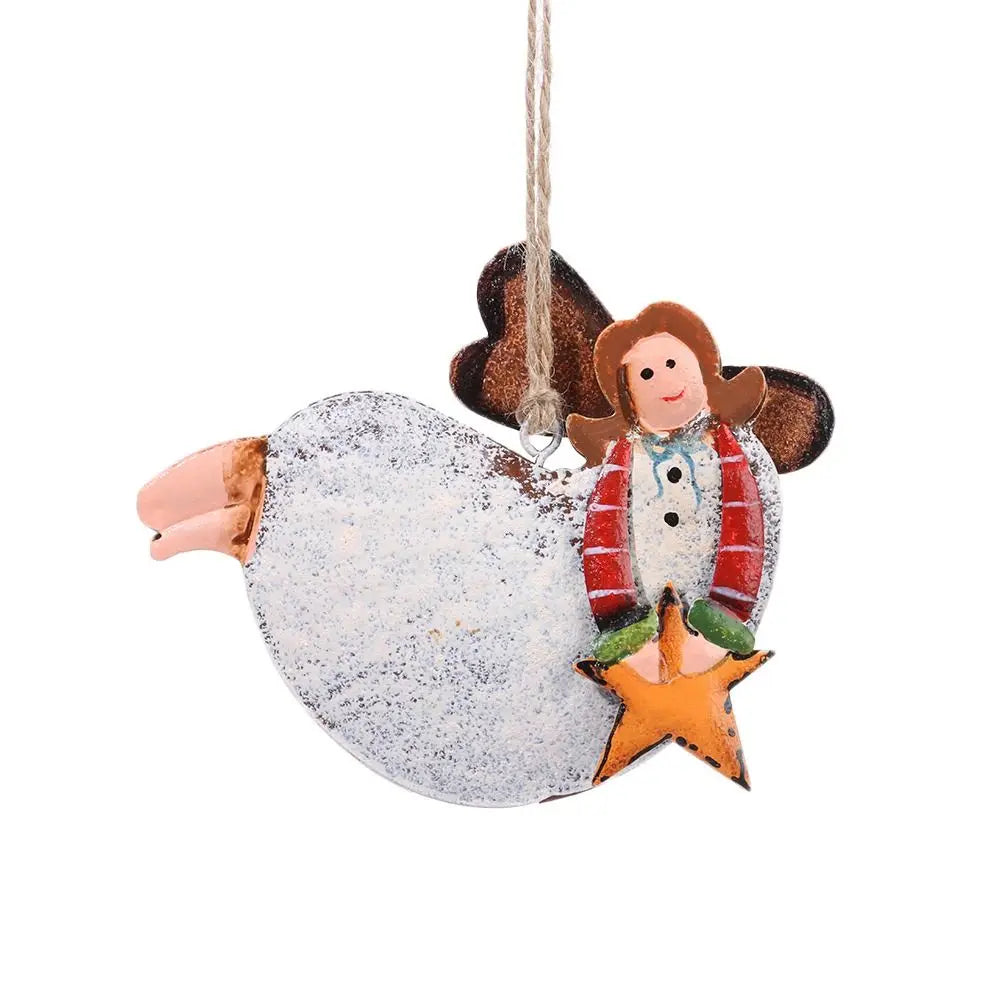 Wrought Iron Christmas Hanging Ornaments – Angel & Santa Christmas Ornament Axl 2-B