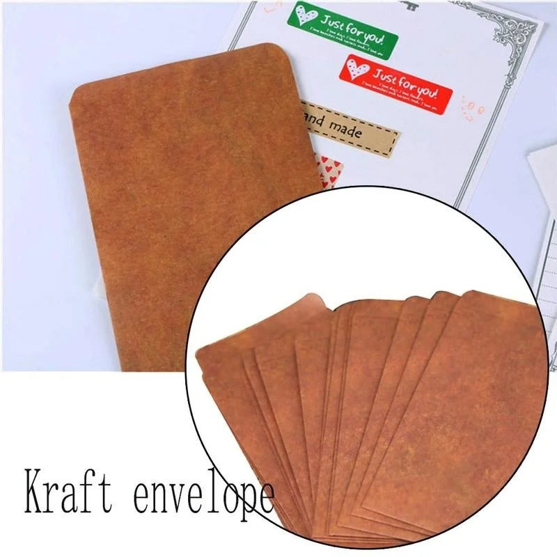 10-Pack Vintage Brown Kraft Envelopes – Retro Letter & Gift Kraft Paper Envelopes Axl