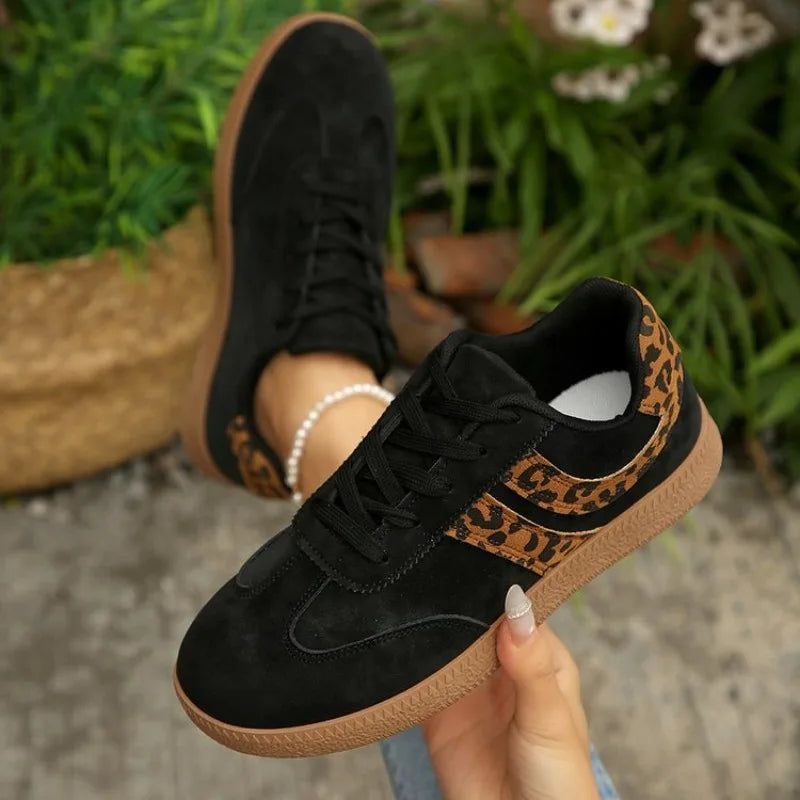 Retro Brown Platform Sneakers Women – Flat Thick Sole, Plus Size Platform Sneakers Axl