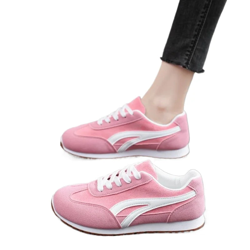 Women's Colorblock Leather Patchwork Trainers | Lightweight Flats Women's Flat Trainers Axl