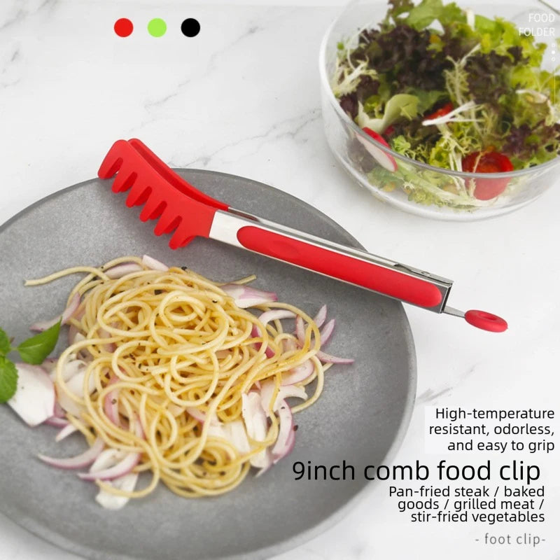 9-Inch Silicone Food Tongs – Heat-Resistant & Non-Stick BBQ Kitchen Cooking Tongs Axl