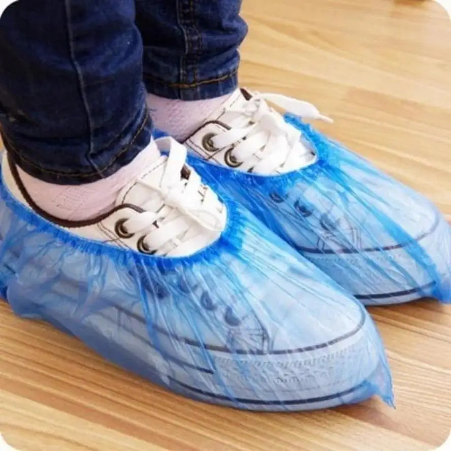 100-Pack Disposable Waterproof Shoe Covers – Non-Slip Overshoes Disposable Shoe Covers Axl