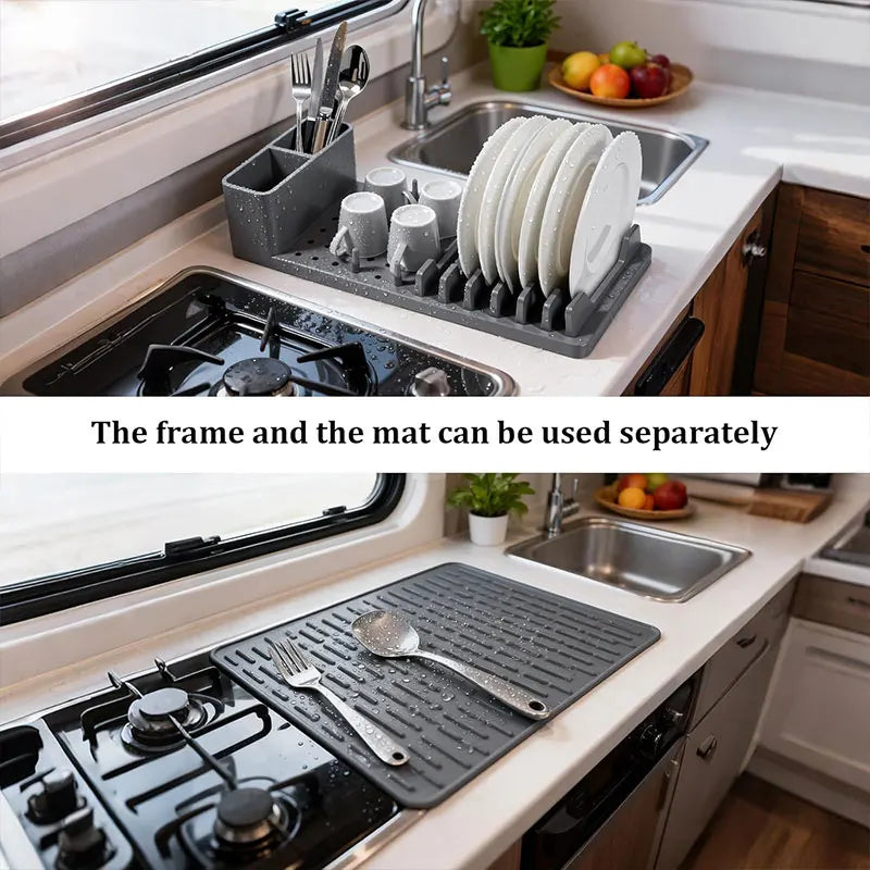 Foldable Silicone Dish Drying Mat – Non-Slip Kitchen Rack Silicone Drying Mat Axl