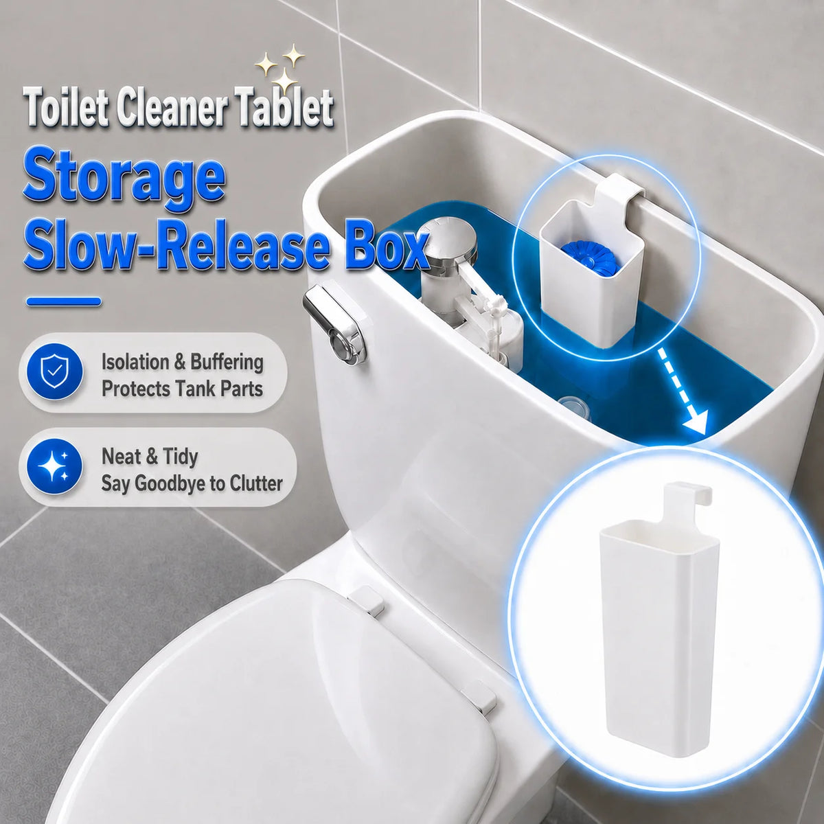 Toilet Tank Slow-Release Cleaner Dispenser + Seat Lifter Toilet Tank Dispenser Axl
